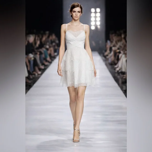 NWT BCBGMaxAzria “Josanna” White Lace Mini Dress 🤍 - Picture 1 of 16